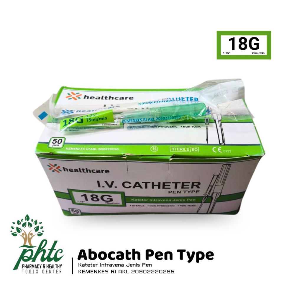 Abocath Healthcare Onehealth / Jarum Infus Abocath No 18G