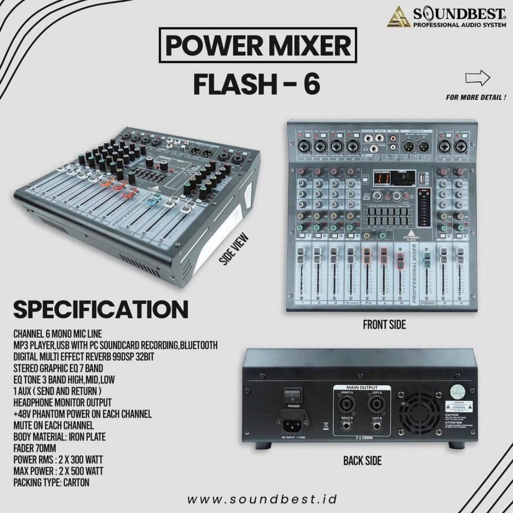 Mixer Power Soundbest Flash4 Flash6 & Flash8 4ch 6ch & 8ch - power mixer flash 4 , flash 6 , flash 8