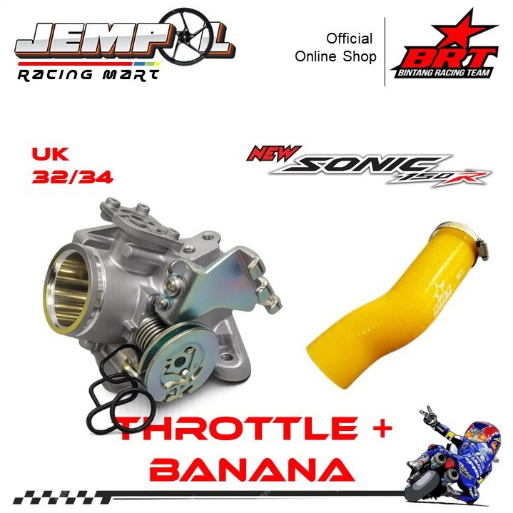 BRT TB Throttle Body + Banana Velocity Sonic, New CB 150, CBR 150, CB150R, Supra GTR
