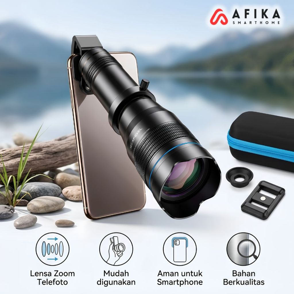 Lensa Telefoto HP Super Zoom 60X Teropong Kamera Smartphone Universal Clip Monocular Kamera Handphon