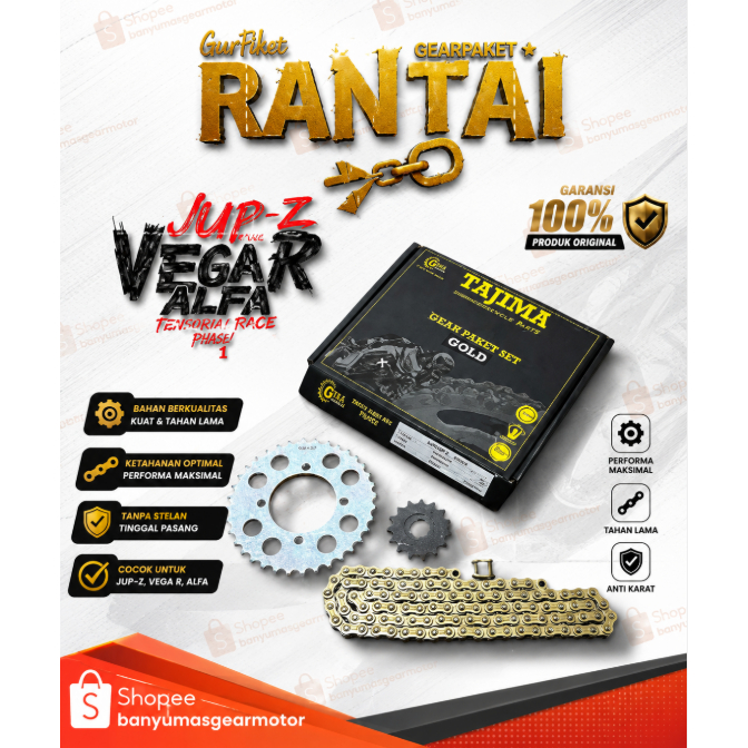 GEAR SET RACING MODEL SSS RANTAI GOLD YMH FIZR, JUPITERZ