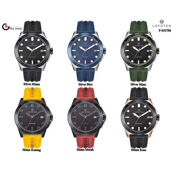 Lofoten 6527 Jam Tangan Pria Sapphire Glass-Rubber