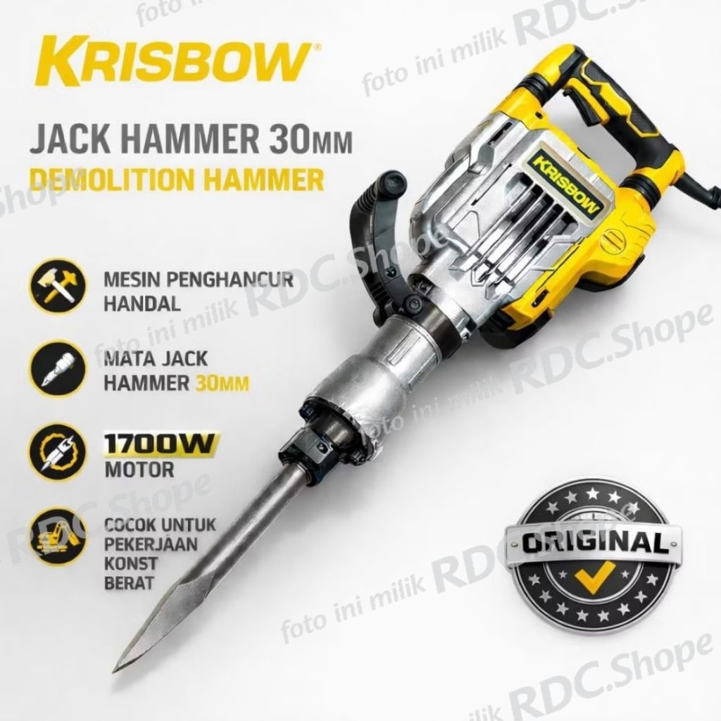 Krisbow Jack Hammer / Demolition Hammer, Mesin bobok beton, mesin bobok jalanan, Mesin penghancur be
