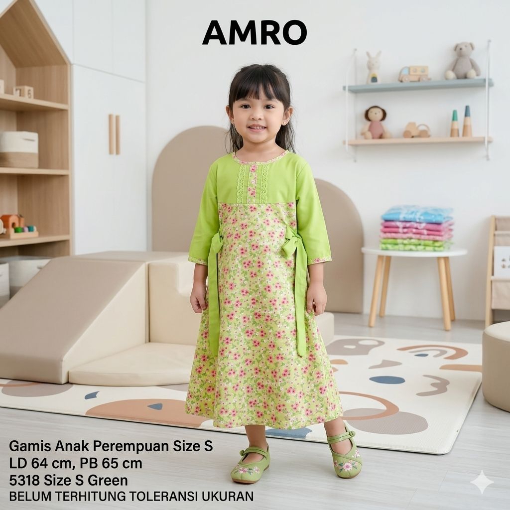 AMRO Daster Gamis Anak Perempuan  Lengan Panjang Size  S - L
