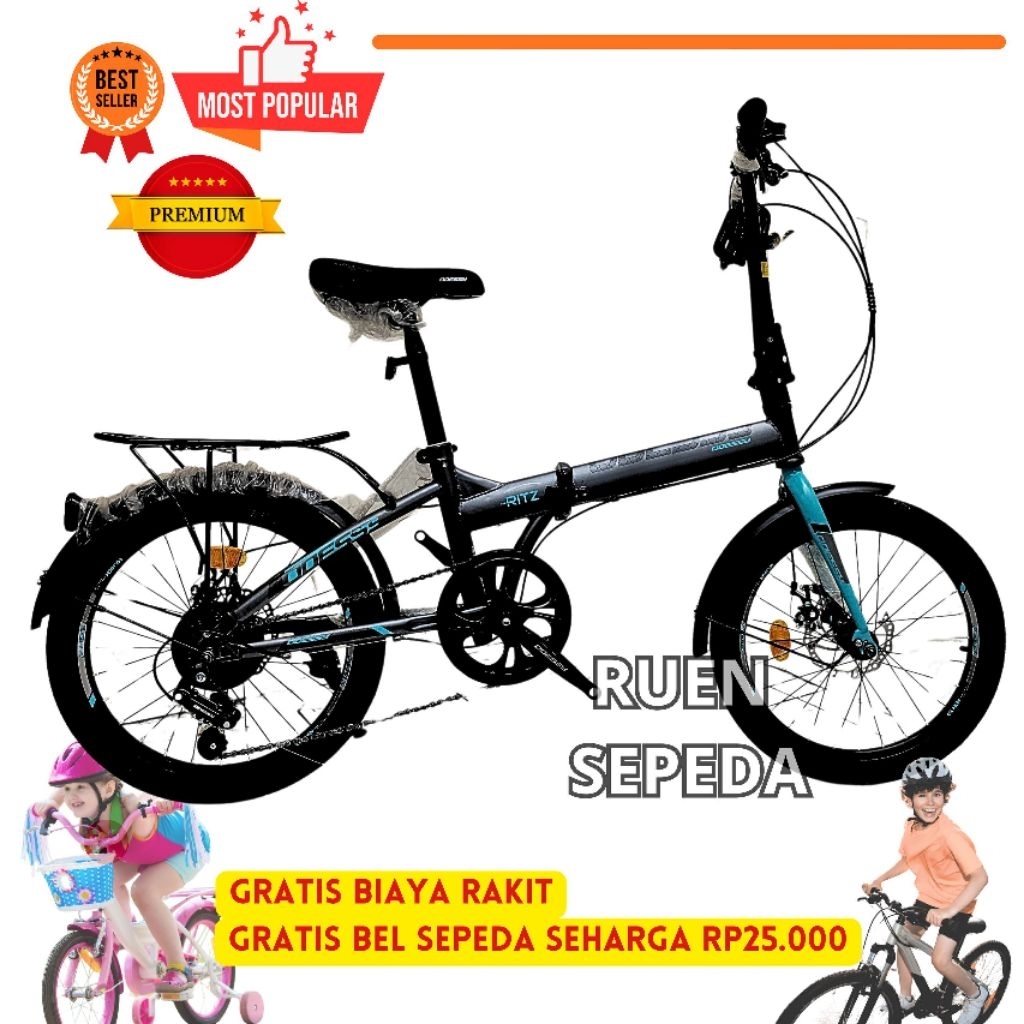 Sepeda Lipat Odessy Ritz 16 Inch dan 20 Inch 7 Speed Cakram
