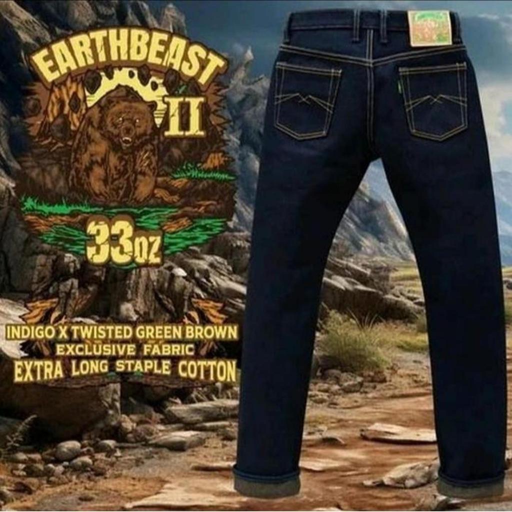 Earthbeast Celana Sage Earthbeastthe II 33Oz Unsanforized Deep Indigo 28 Seri Greatbeast 33oz Fabric