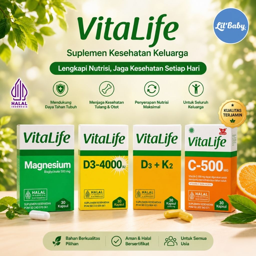 Vitalife Magnesium Bisglycinate 500mg / Vitalife D3 4000 IU / Vitalife C 500 Vitamin C 500 mg / Vita
