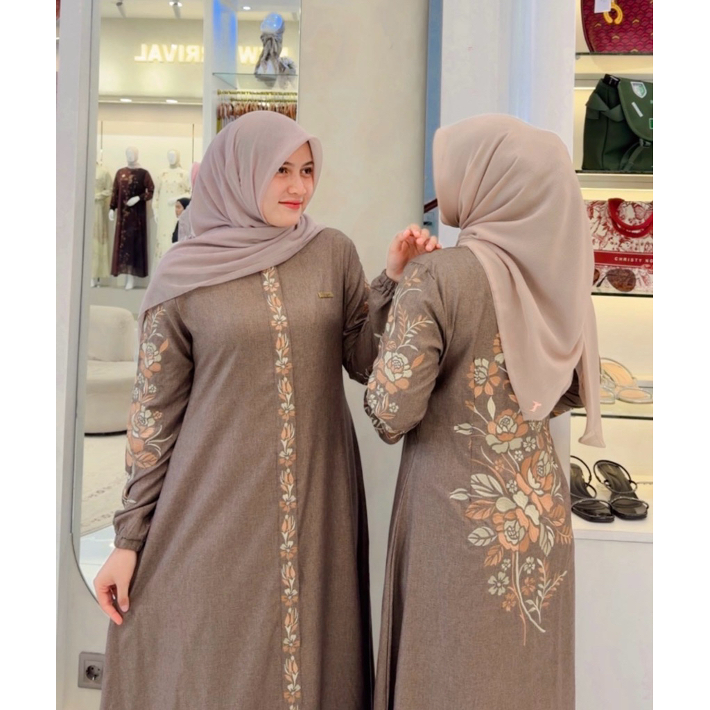GAMIS KATUN MADINAH BORDIR by ria dress wanita polos simple