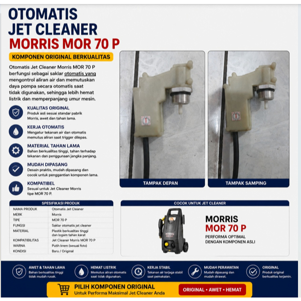 OTOMATIS JET CLEANER MORRIS MOR 70 P PERALATAN CUCI AC