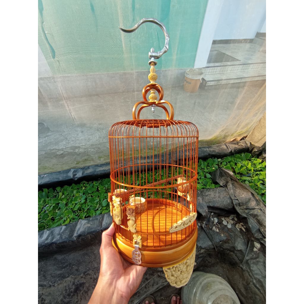 sangkar pleci d24 bambu finishing kombinasi resin