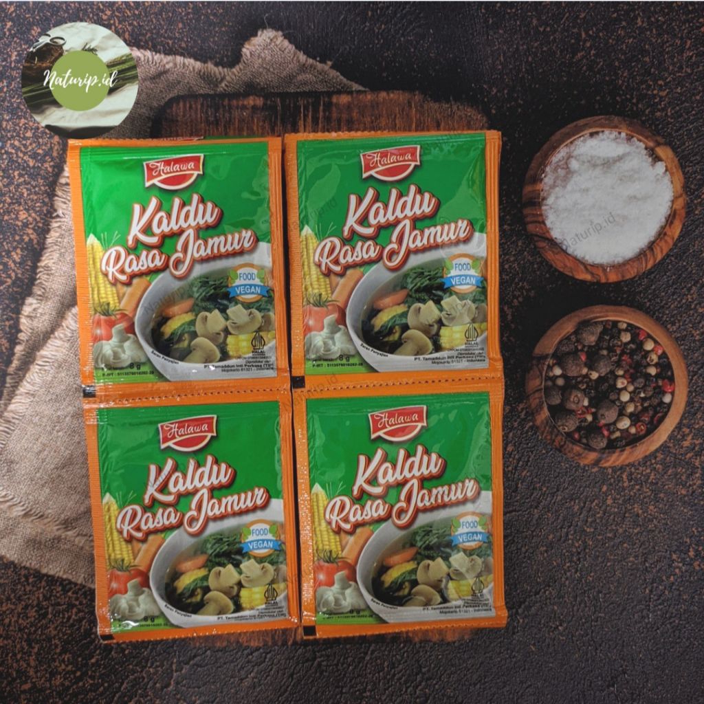 Bumbu Kaldu Probiotik Halawa Rasa Jamur 24 Sachet - Tanpa Pengawet, Tanpa Pewarna, Probiotik G-18