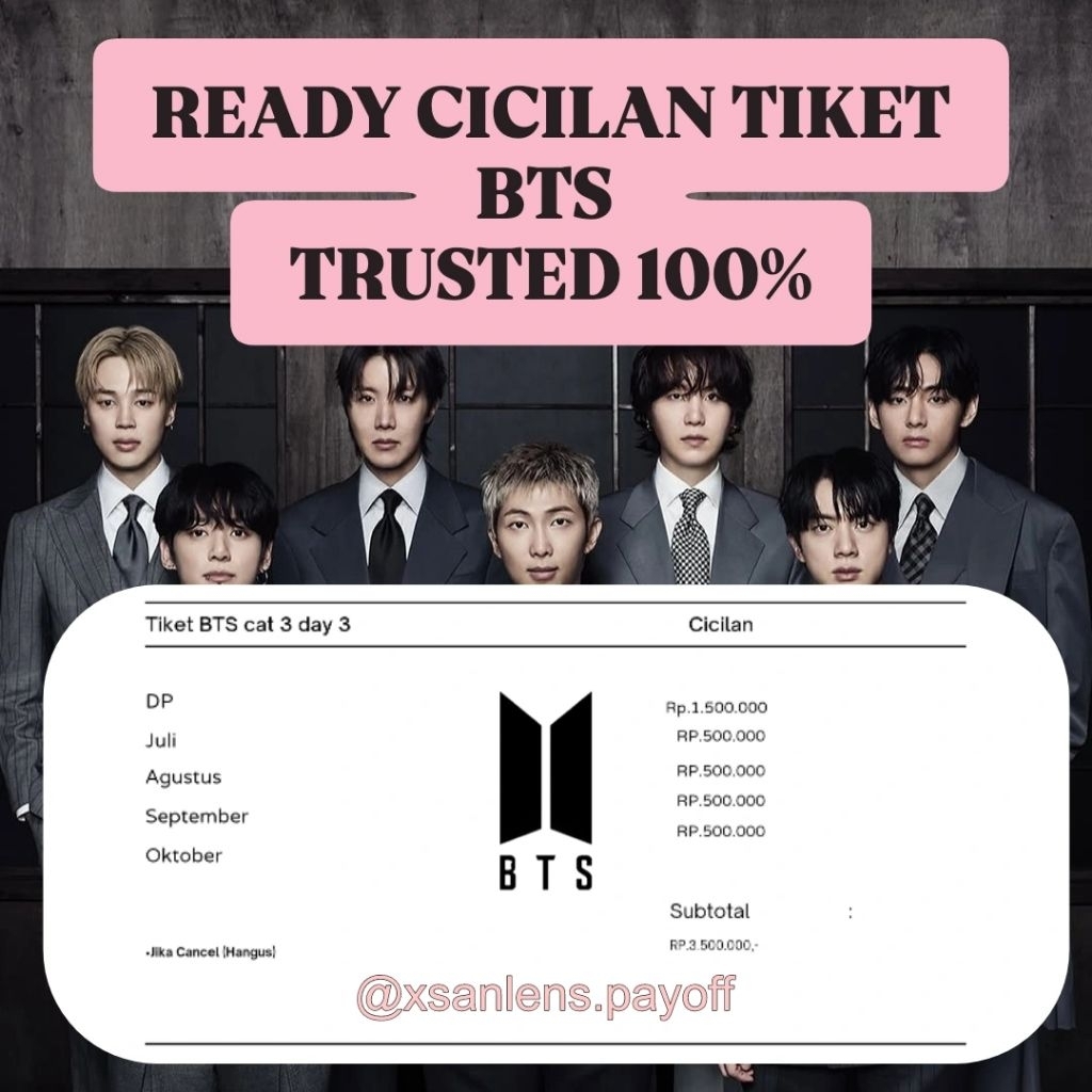 [BISA CICILAN] TIKET BTS CAT 3 DAY 3 READY 3 TIKET