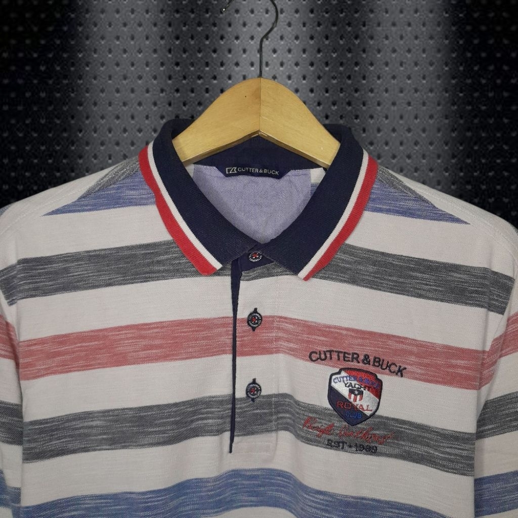 CUTTER & BUCK GOLF Kaos Kerah Polo Sport Olahraga Pria, Atasan Polo Sport Olahraga Pria