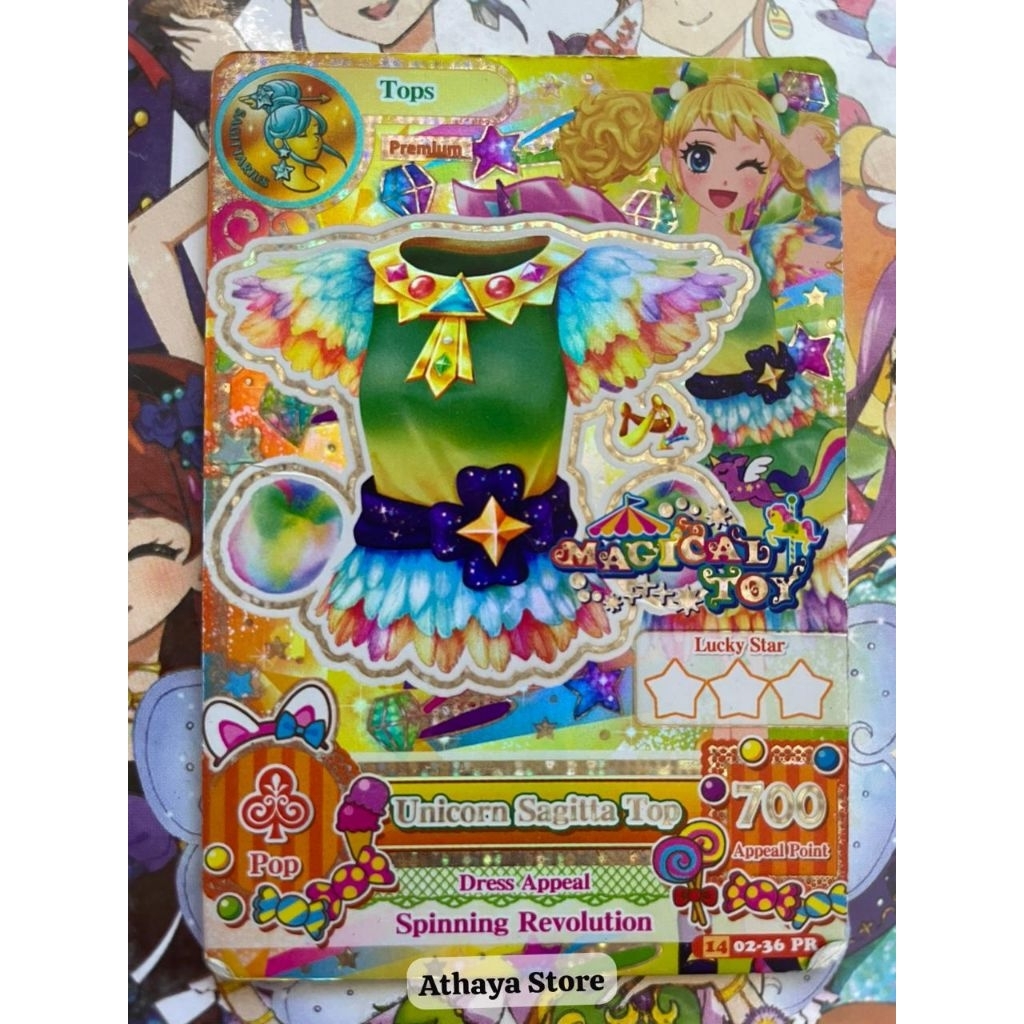 Kartu Aikatsu Unicorn Sagitta Top - Premium Rare Zodiac Constellation - Sagittarius - Season 2 Versi
