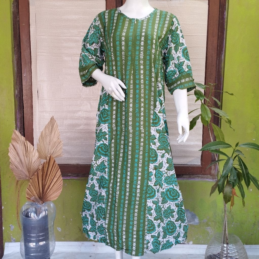 Daster Qonita Aliza (Ld 110 Pb 130) Bahan Rayon Resleting Hls UV