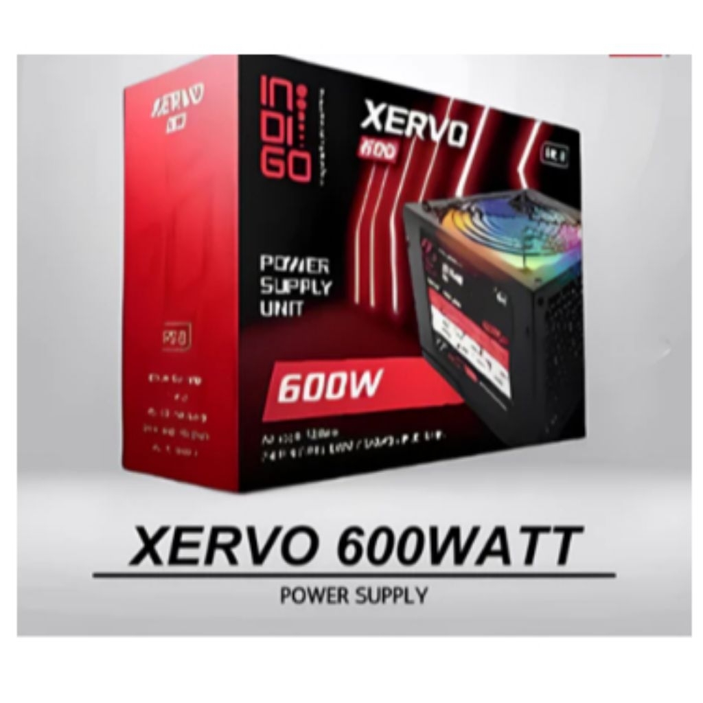 Power Supply Indigo Xervo RGB / PSU PC Komputer 600 Watt
