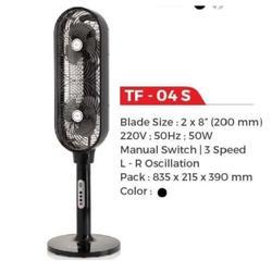 MasPion TF 04 S Tower Fan 8inch Kipas Ocilation 50watt Hemat Listrik - Hitam - Garansi