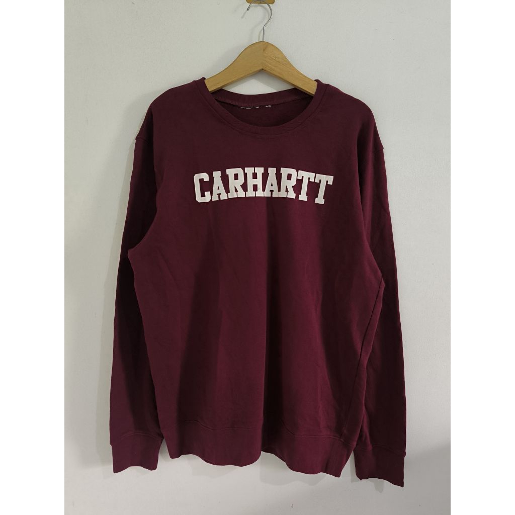 Sweater Crewneck Carhartt Work In Progress Red Maroon XL
