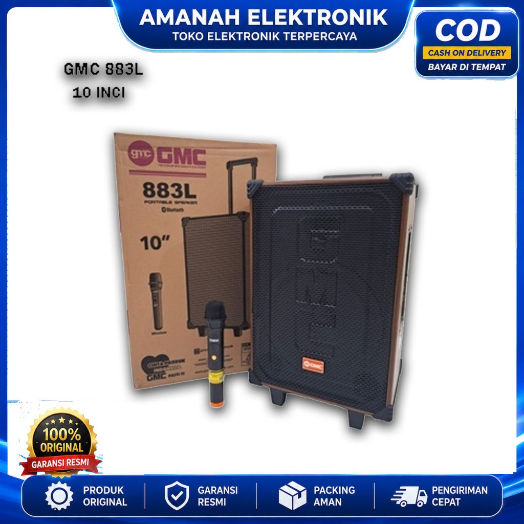SPEAKER GMC 883L SPEAKER PORTABLE BLUETOOTH UKURAN 10 INCH