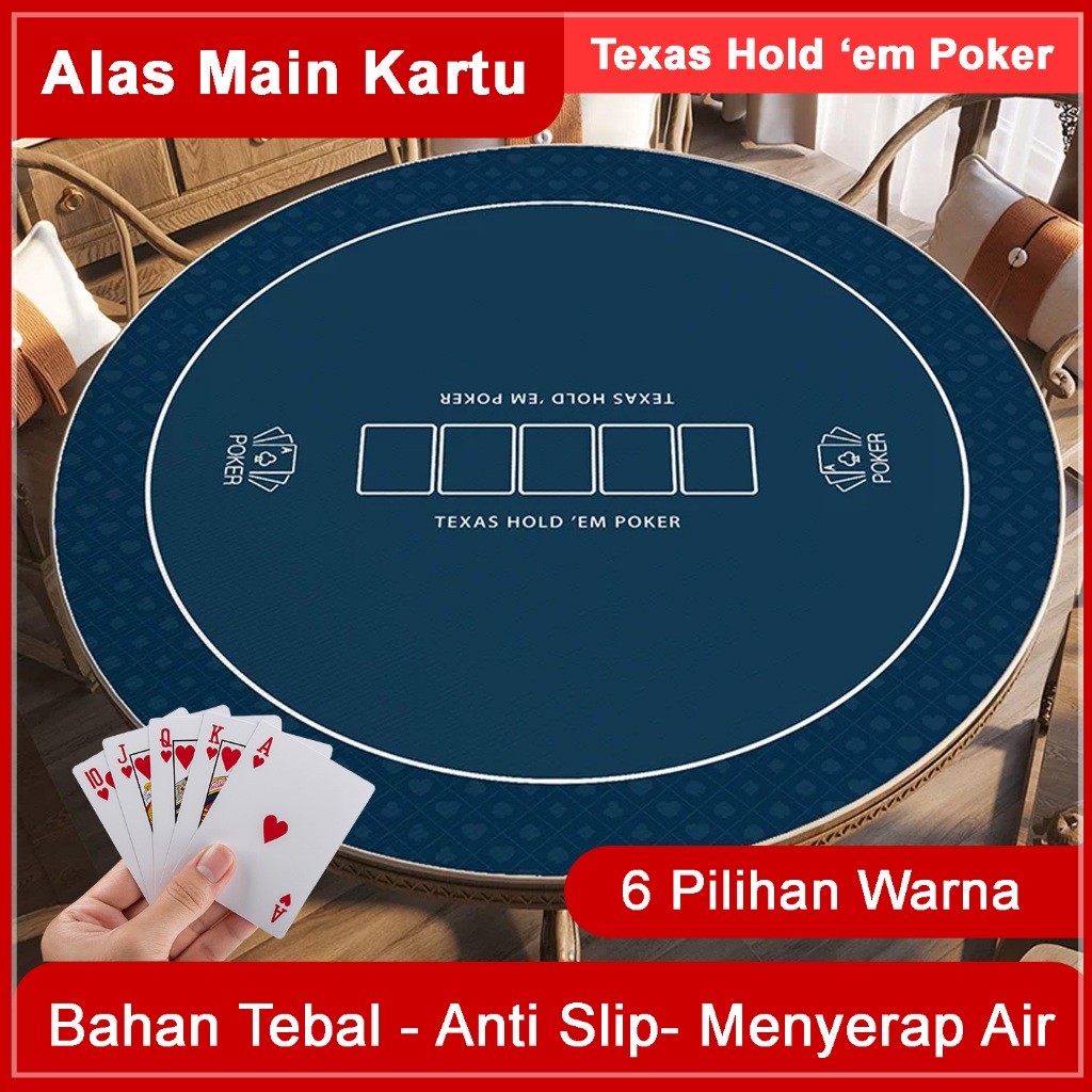 Alas Meja Poker Texas Hold'em, Permainan Kartu Kasino, Portabel - Anti Slip