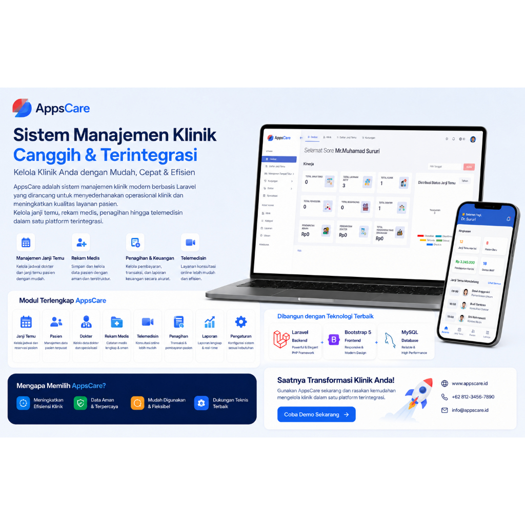 Aplikasi Sistem Informasi Klinik - Rekam Medis, Telemedisin & Manajemen Pasien