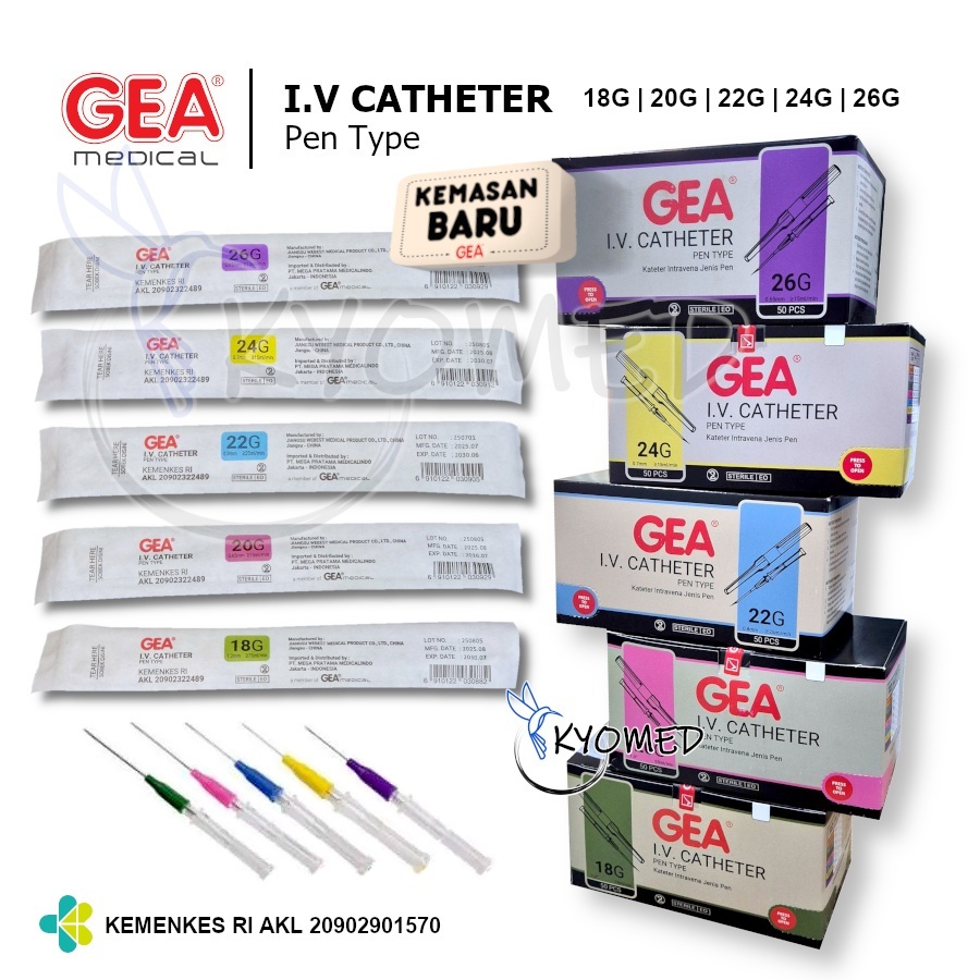 Abocath 18,20,22,24,26 Gea / Jarum Infus / IV Catheter