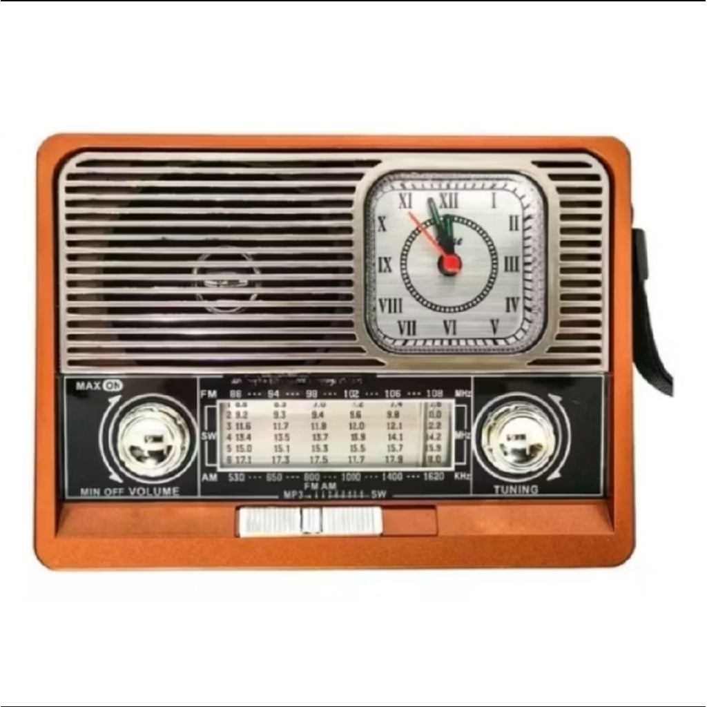 Radio Bluetooth Speaker FLECO F-105 Senter LED Jam Analog FM/AM/SW/USB/TF Card /Radio Bluetooth Spea