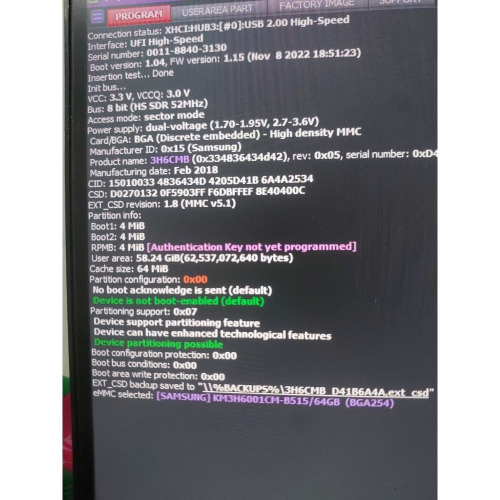 Ic emmc BGA 254 KM3H ram 6/64gb clean rpmb tested nominus langsung on