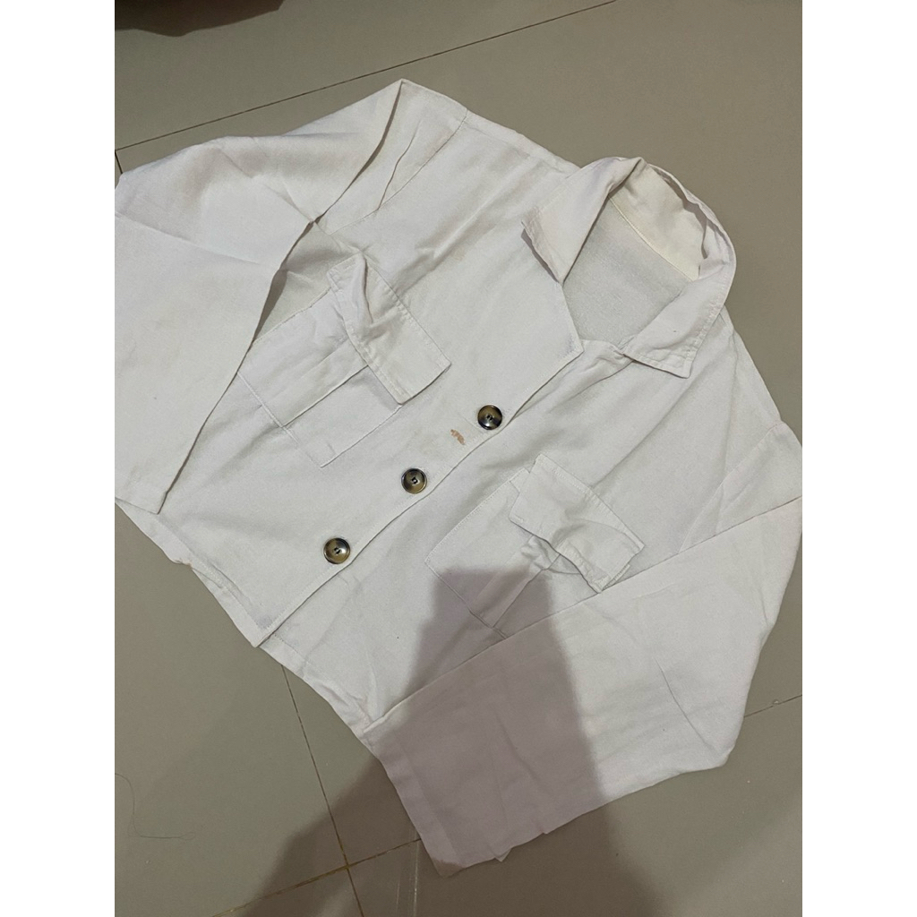 [PRELOVED] Blazer Linen Broken White