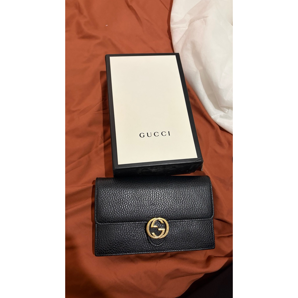 preloved gucci interlocking woc black