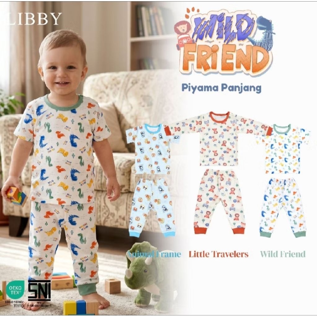 LIBBY | LIBBY SETELAN PANJANG | LIBBY SETELAN PENDEK PANJANG | LIBBY WILD FRIEND | SETELAN BAJU PIYA
