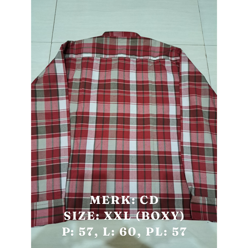 Preloved (second-bekas) Kemeja Flannel Boxy Size XXL Merk Christian Dior