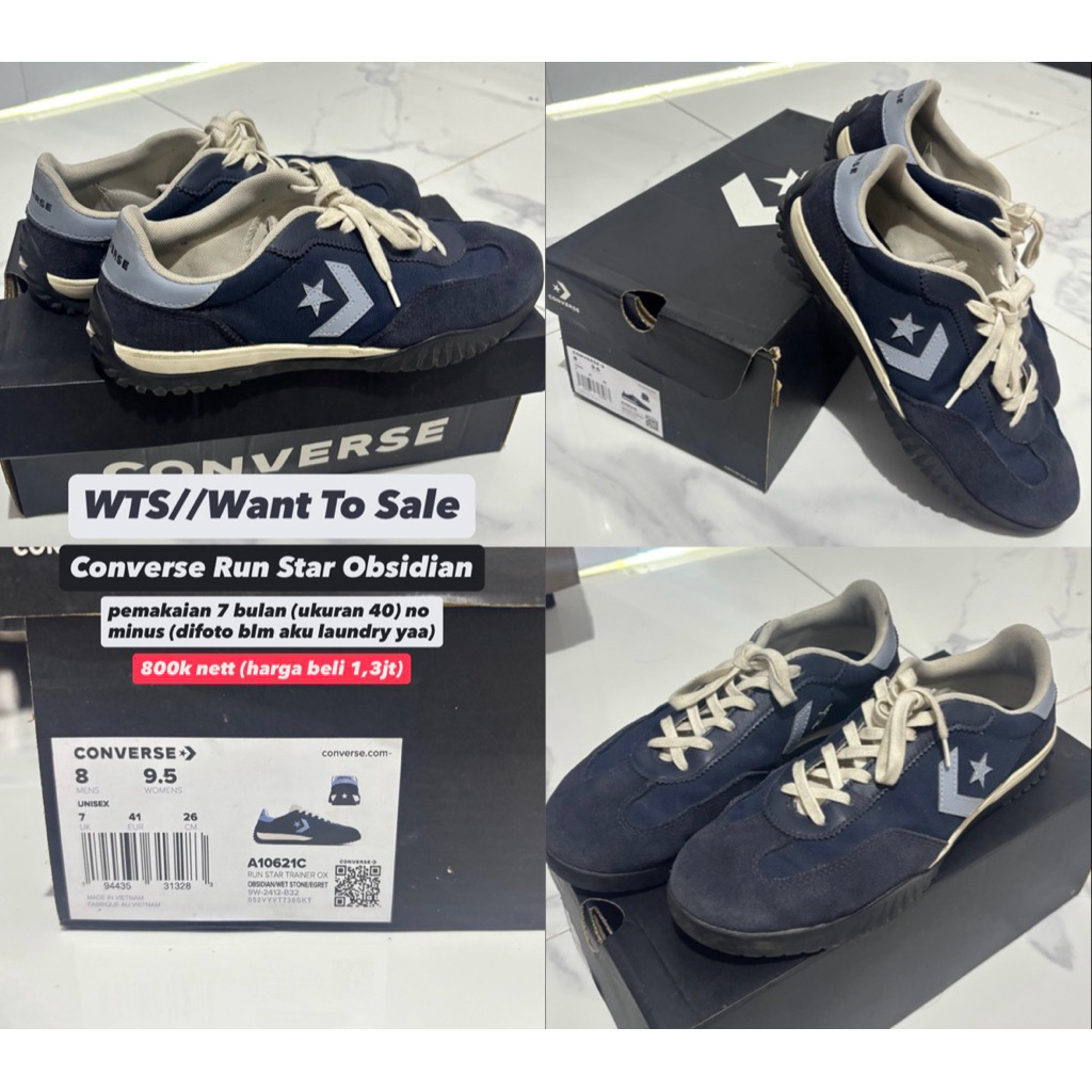 Converse Run Star Trainer Obsidian Preloved