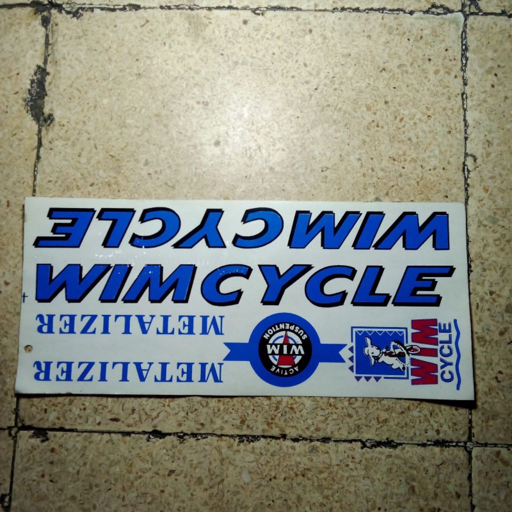 Stiker Sepeda WIM Cycle Metalizer Bahan Plastik Print Tahan Air