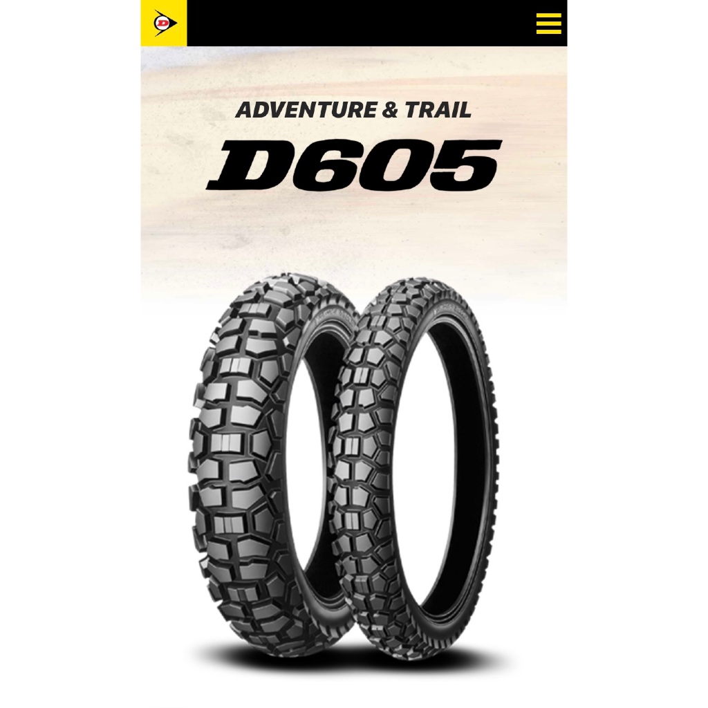 Ban Dual Purpose Semi Trail Dunlop D605 Dual Purpose 4.10-18 + 3.00-21 ( Paket Hemat Depan Belakang 