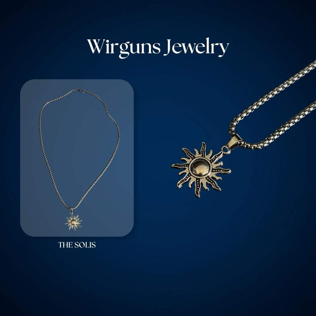 Wirguns Jewelry - "The Solis" Vintage Sun Pendant Necklace / Kalung Rantai Liontin Matahari Pria Tit