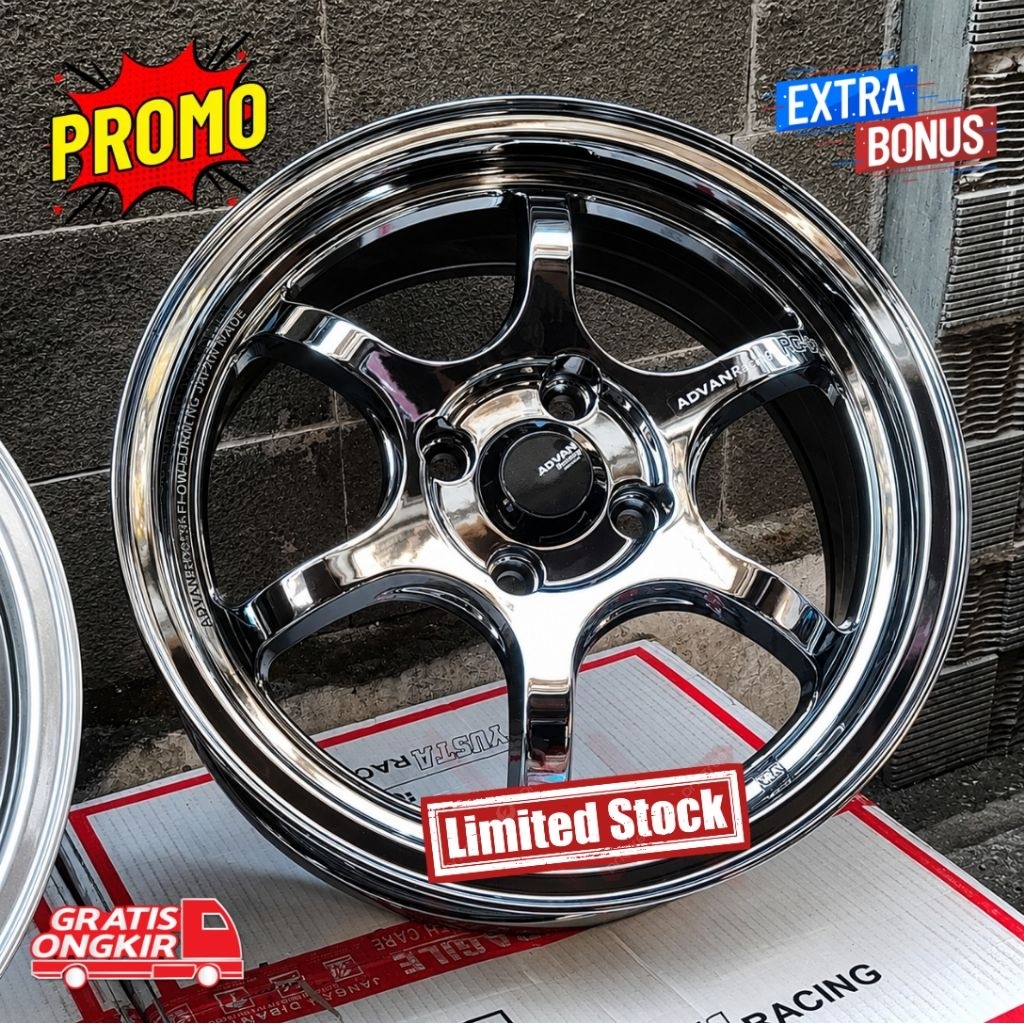 Velg baru termurah Advan Rgd2 R15 black chrome (4pcs)