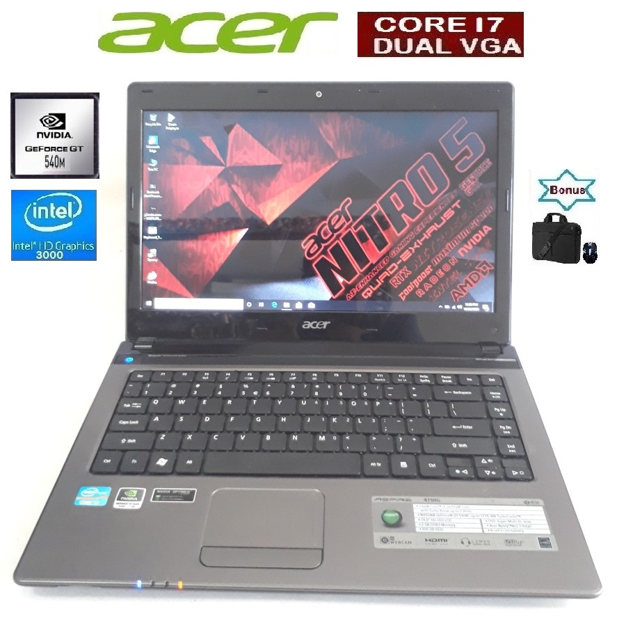 LAPTOP ACER CORE I7 SSD 256 RAM 8GB