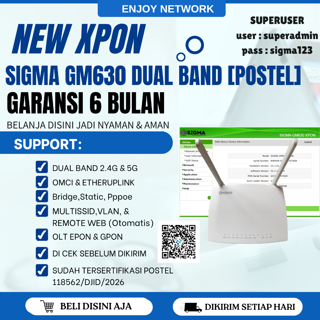 XPON DUAL BAND EPON-GPON SIGMA GM630 DUAL BAND OMCI