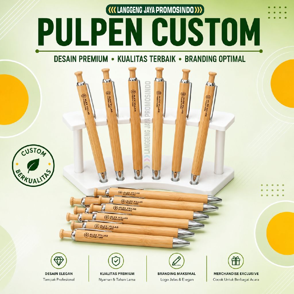 Pulpen bambu custom logo, bolpoin kayu,pen unik, pulpen promosi, pulpen print logo