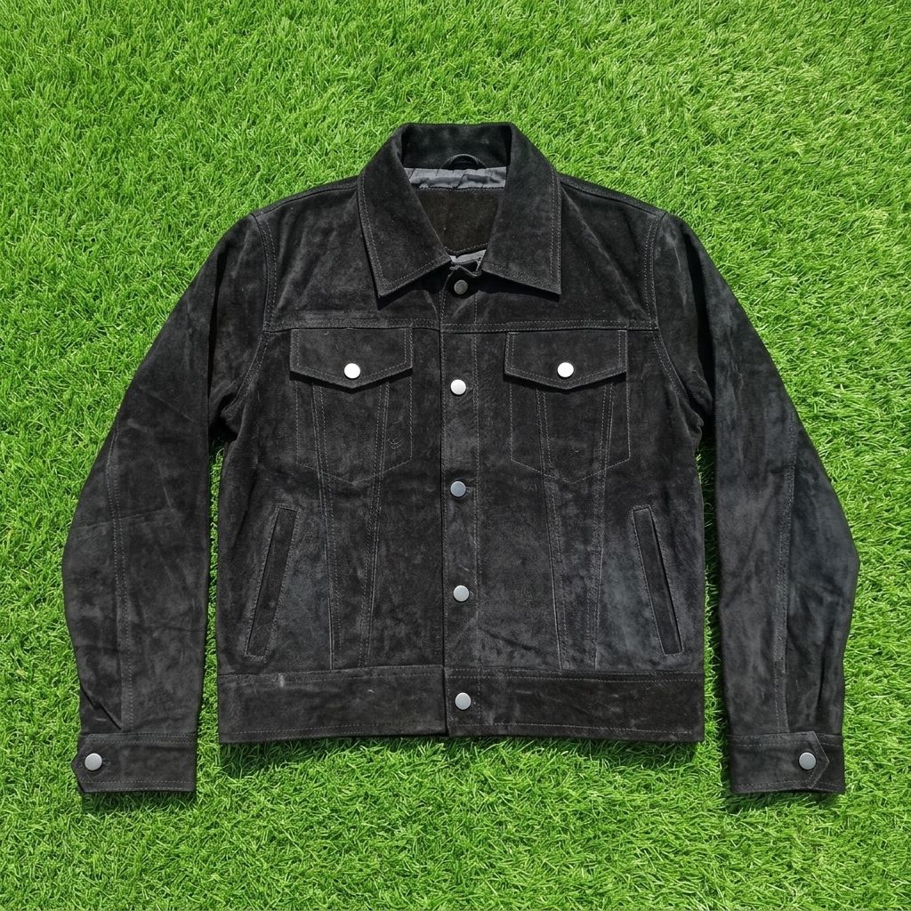 jaket trucker kulit suede