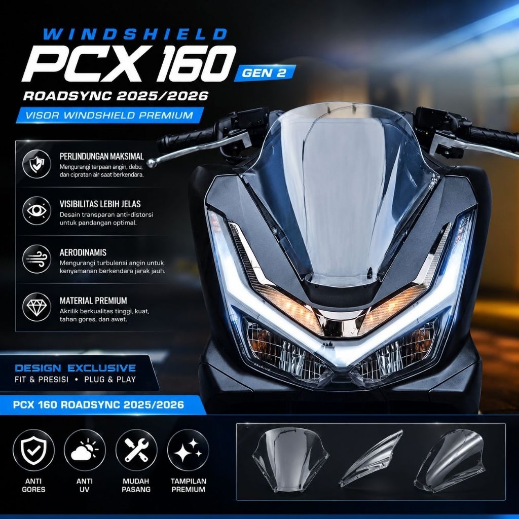 Visor PCX160 2025 - visor pcx160 - visor pcx160 new 2025 - windshild pcx160 2025