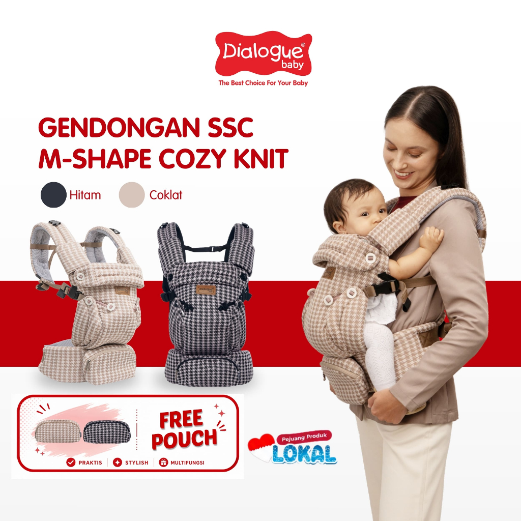 Dialogue Baby Gendongan Bayi SSC M-Shape Cozy Knit Series Baby Carrier Ergonomis 4 Posisi