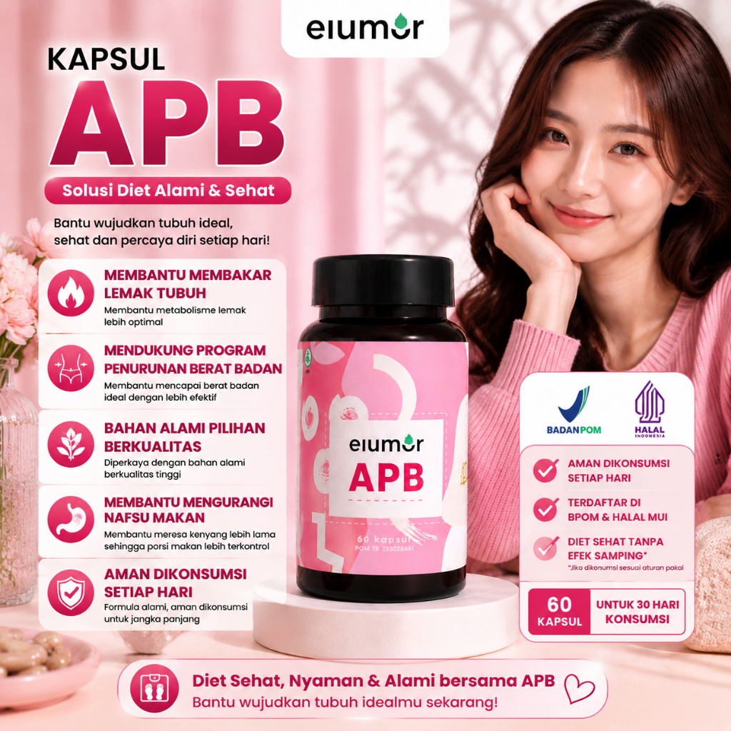 Suplement Kapsul Elumor APB Herbal untuk Membantu Mengecilkan Perut
