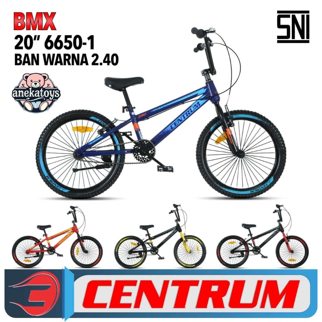 Sepeda BMX Anak Centrum CT6650-1 Ban Pompa 20x2.40 Inch Ban Warna 2.40 Inch 7-12 Tahun