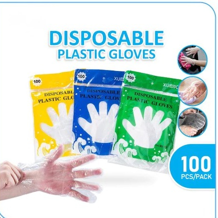 Sarung Tangan Sekali Pakai Kue Apotik Plastik Bening Disposable Gloves — 9