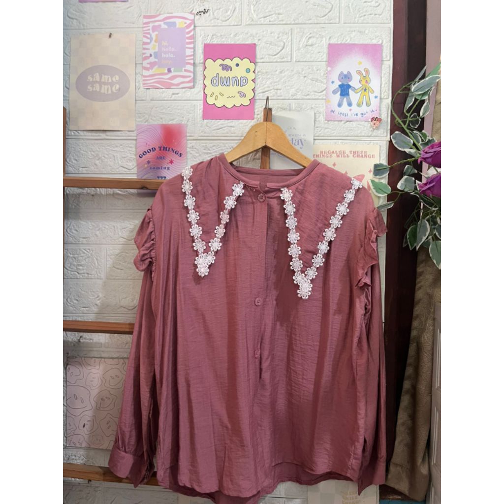 Blouse Wanita Murah Berkerah Renda
