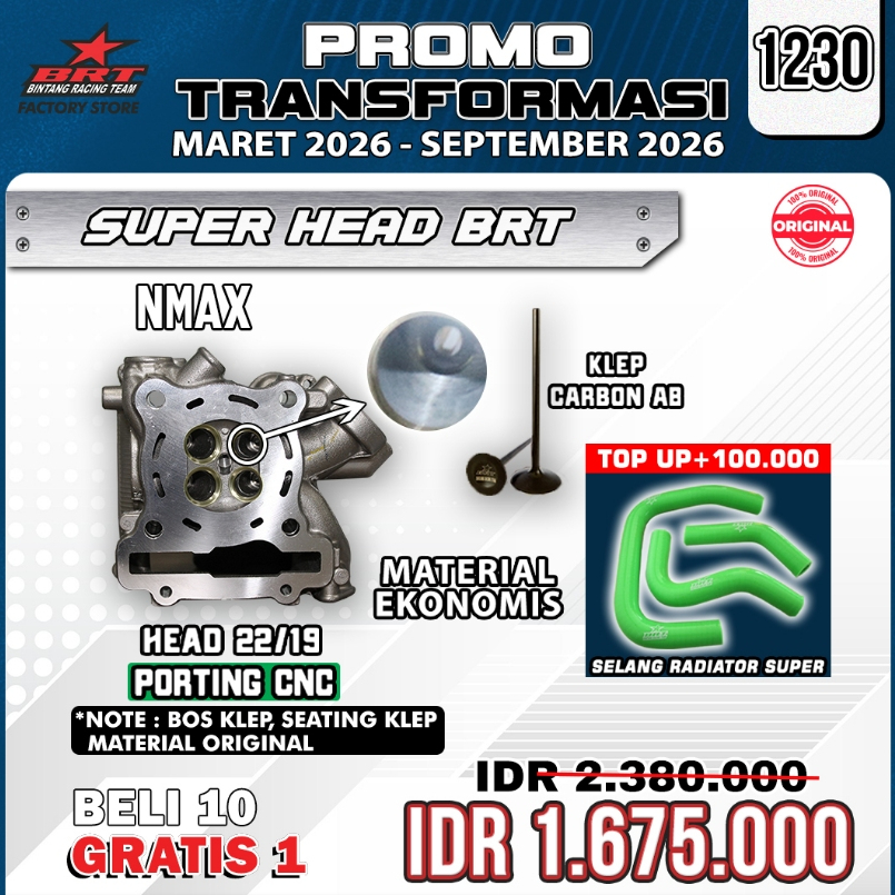 BRT HEAD NMAX OLD 22/19 PORTING CNC
