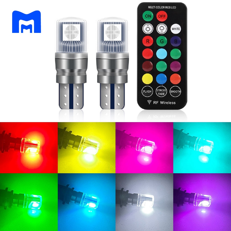 Lampu Senja LED T10 3030 RGB Mika Anti Panas Universal Motor/Mobil 12V -24V
