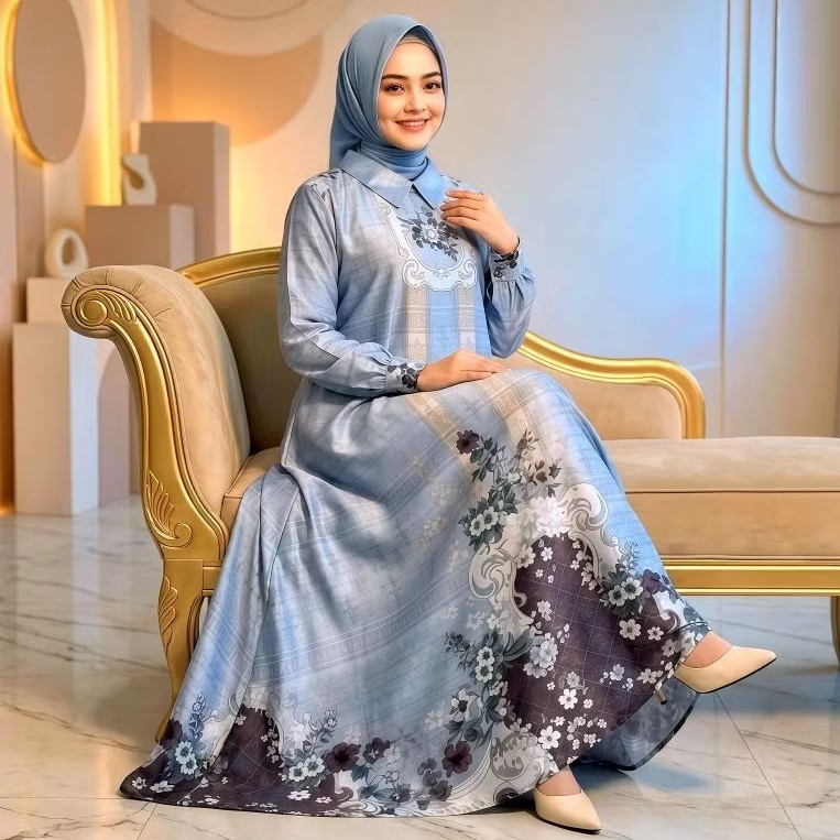 Lavanya Maxy Dress Luxury Motif Bunga By Andin Collection